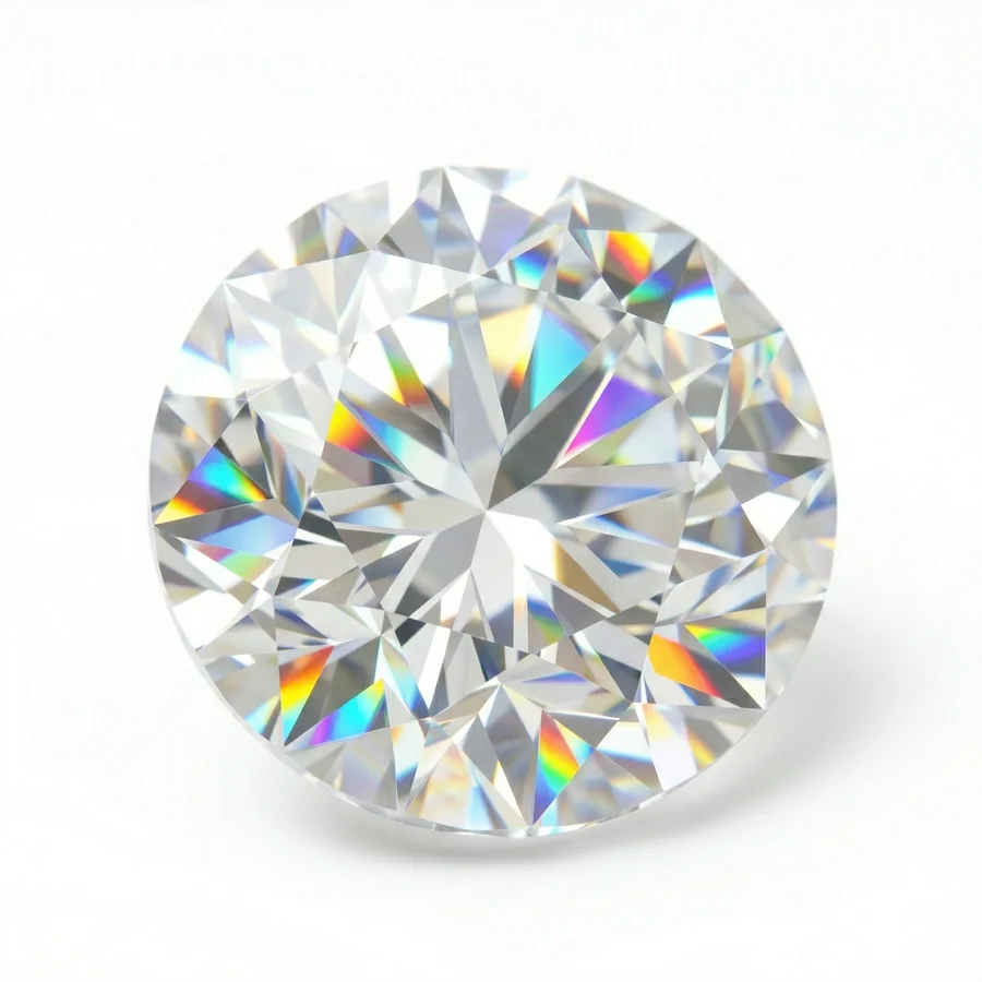Round brilliant diamond, macro